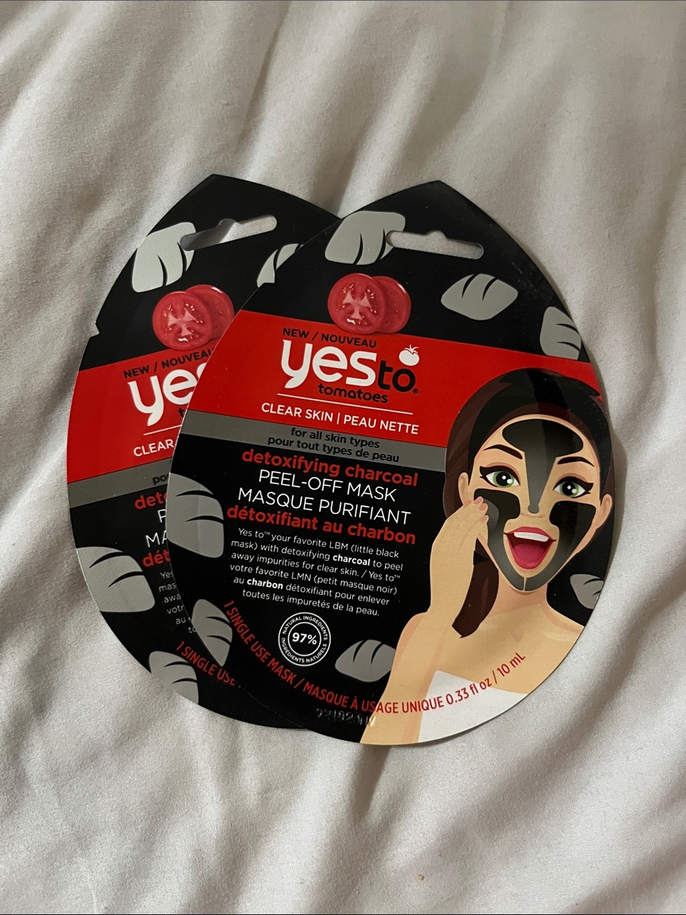 Yes To Tomatoes Detoxifying Charcoal Peel-Off Mask - Set of 2